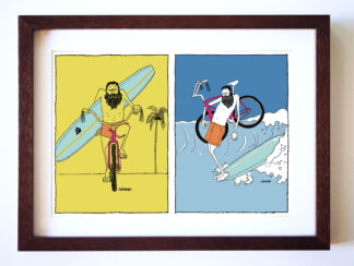 UNCLE RINNE フレーム付きアートプリント -- surfing UNCLE RINNE