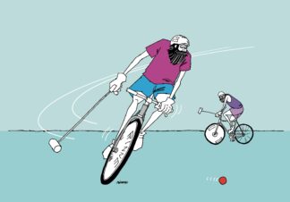 UNCLE RINNE Framed Art Print -- Bike polo 1