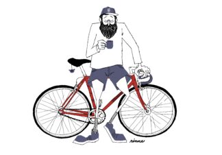 UNCLE RINNE Framed Art Print -- Fixie and coffee