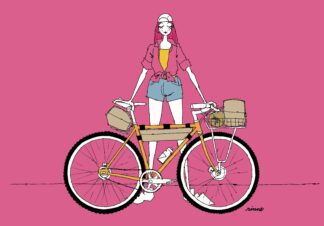 UNCLE RINNE Framed Art Print -- Graver bike style casual