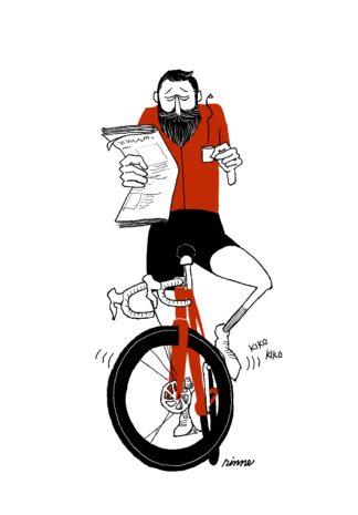 UNCLE RINNE Framed Art Print -- Life on a bike --