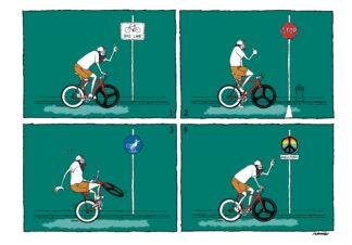 UNCLE RINNE Framed Art Print -- Observance of road signs --