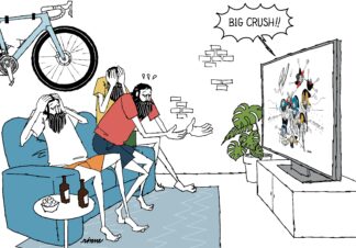 UNCLE RINNE Framed Art Print -- We can't watch the race