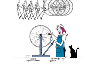 UNCLE RINNE Framed Art Print --  Wheel building